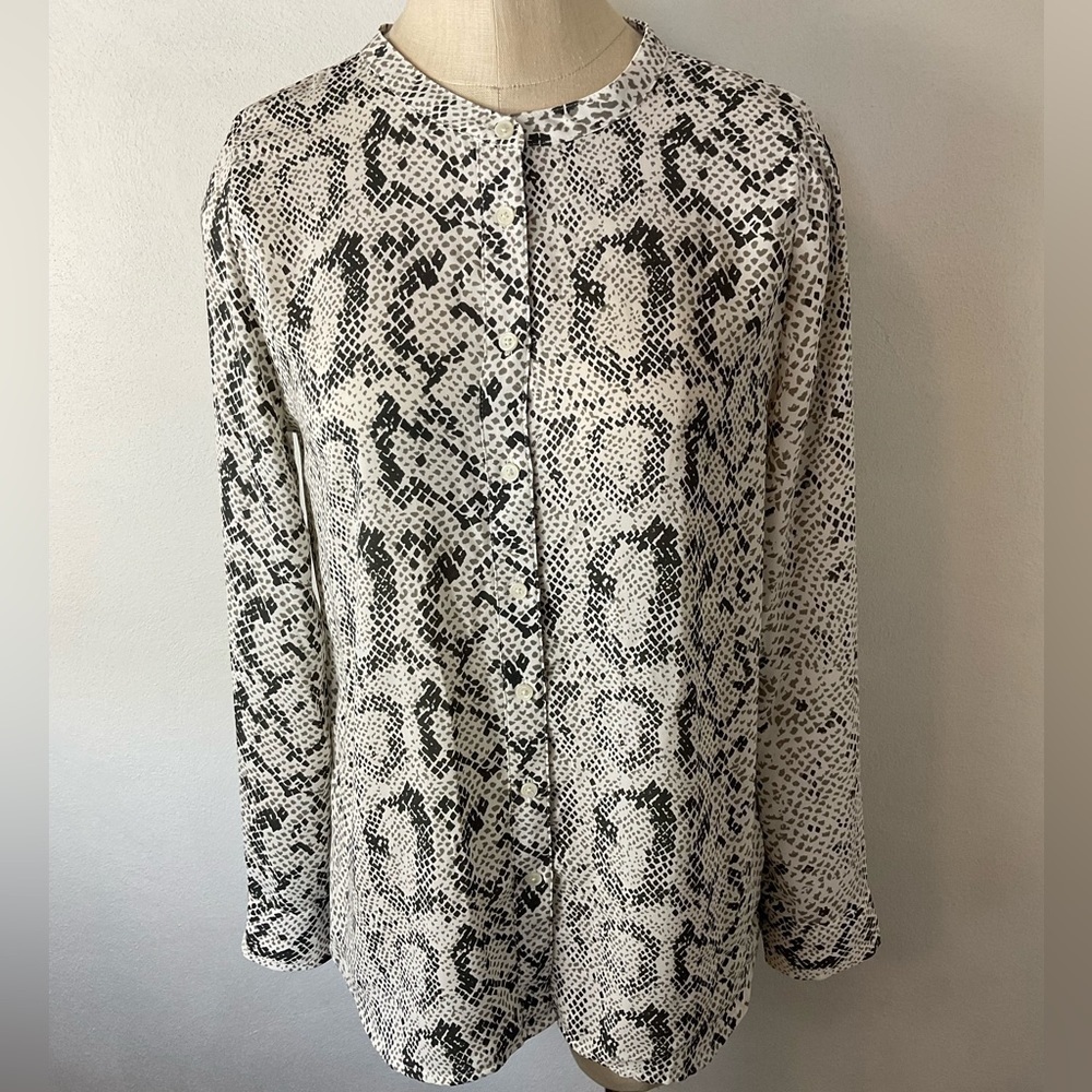 J Crew Python Print Blouse Top Sz M